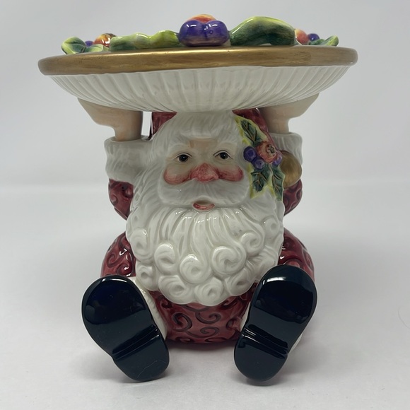 FITZ & FLOYD: Santa Claus Candle Holder Pillar Christmas Holiday Decor - Picture 1 of 11